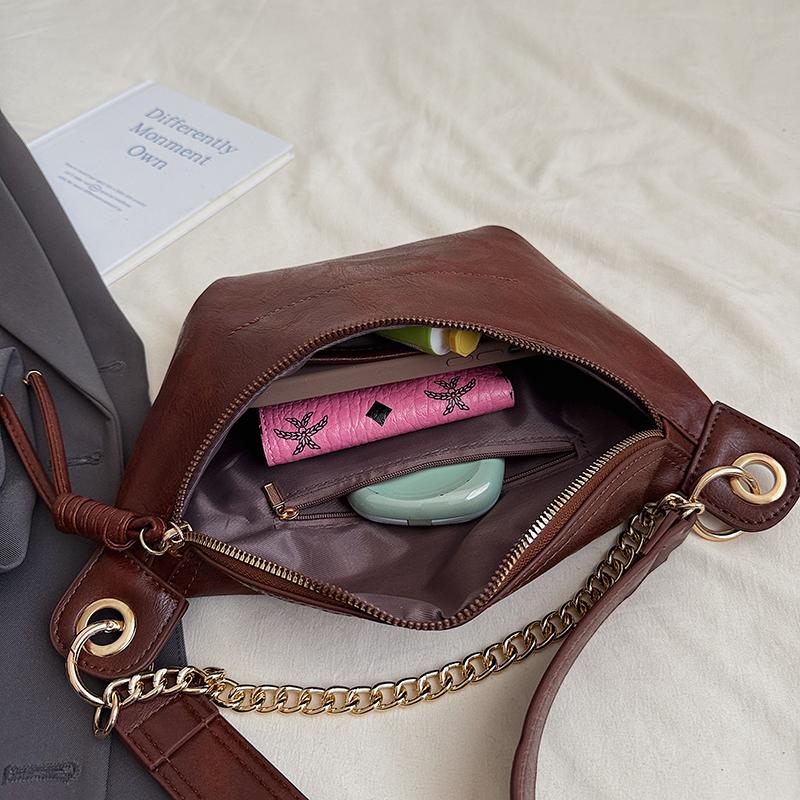Trendy Waist Bag For Women Pu Leather Fanny Waist Pack Chain Crossbody Chest Bag Hip Zipper Phone Purse Handbag Travel Belt Bag