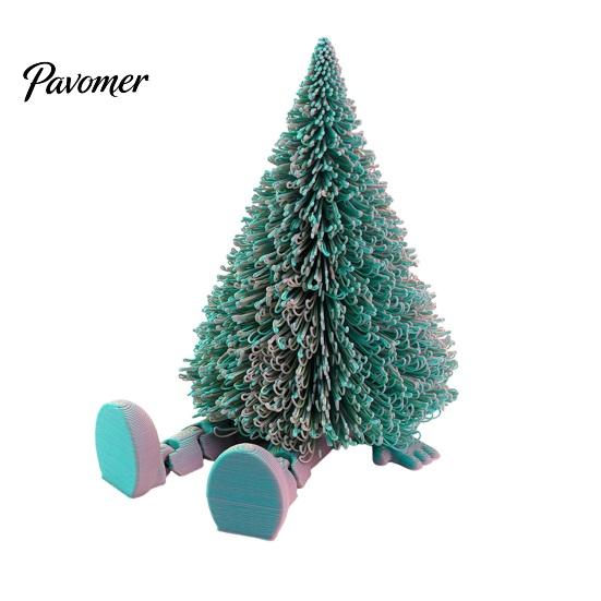 Unique Creative Christmas Gifts Tree Figure, Flexible Movable Joints 3D Printed Holiday Atmosphere Decorations Ornament, Festive Figure for