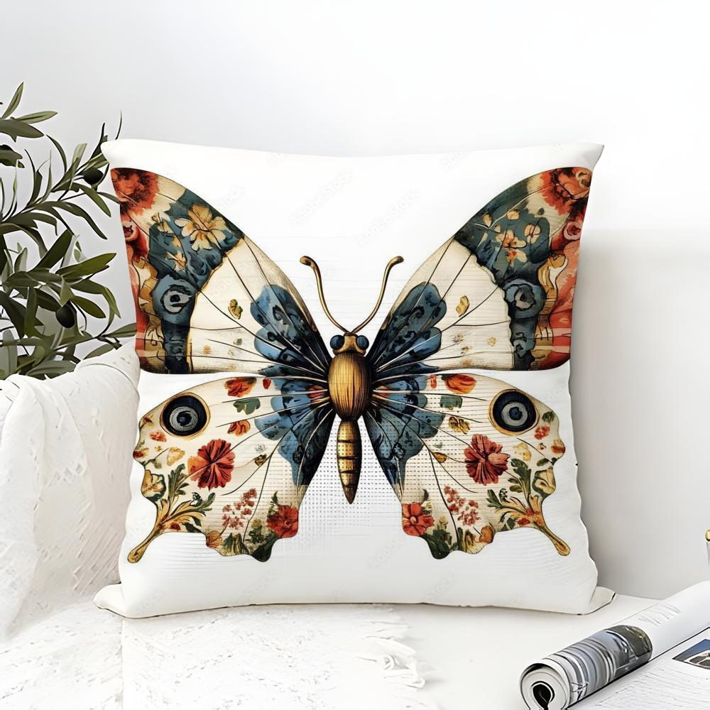 Naturally Beautiful and Elegant Butterflies Pillow Case Linen Pillow Case Sofa Home Decor Cushion Cover Cushion Cove