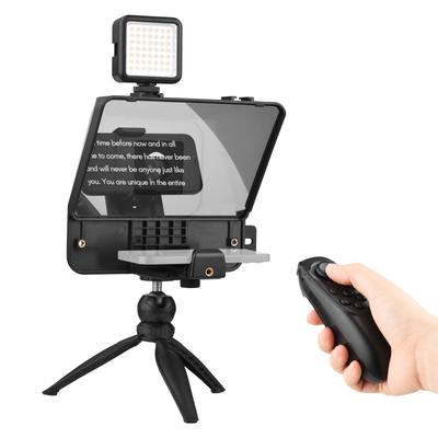 Andoer A10 Portable Smartphone DSLR Fotoaparát Teleprompter Prompter Kit s LED výplní držáku telefonu