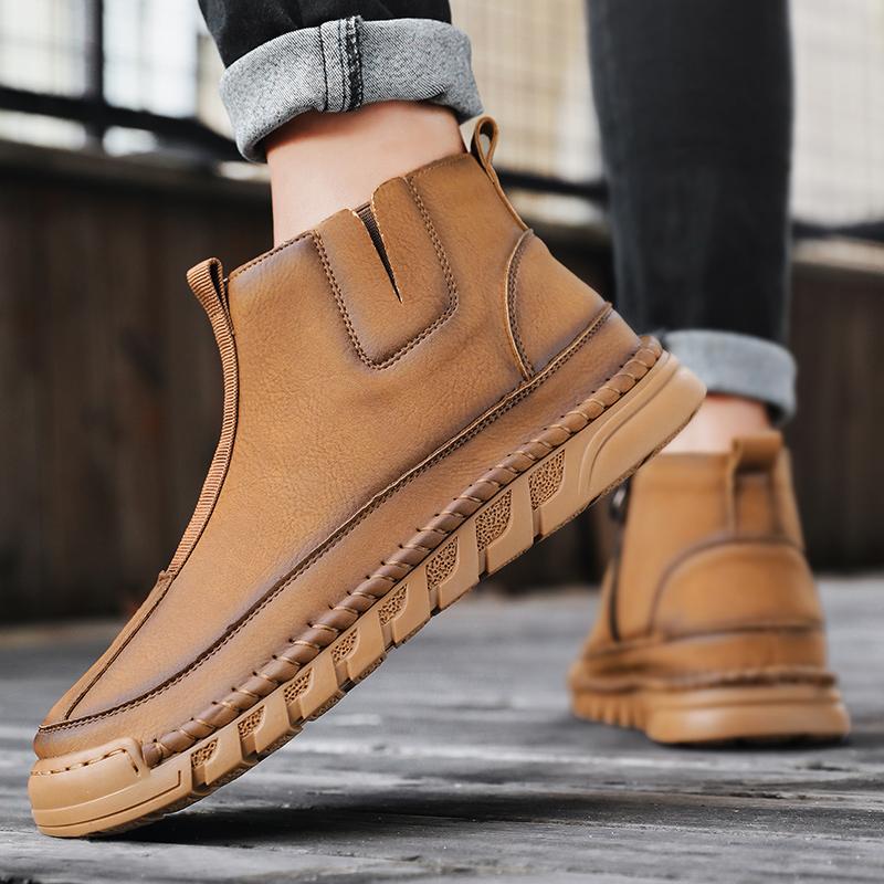 Herren Stiefeletten Plüschschuhe Freizeitschuhe Herbst und Winter Übergröße 39-46