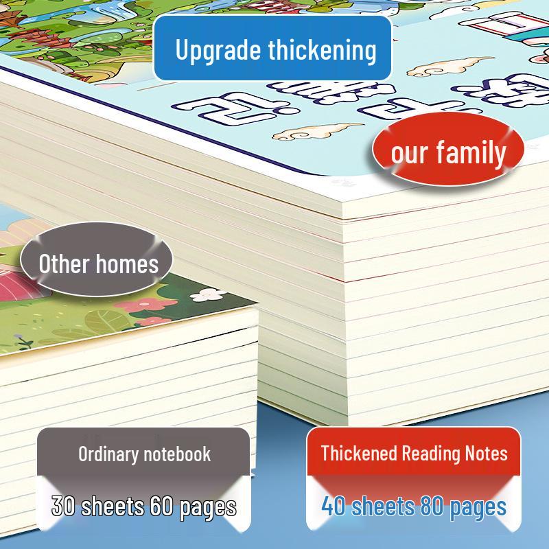 Free Shipping: 16K Reading Notebook for Primary Students - Good Word & Sentence Copybook, Thick Edition