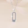 925 Sterling Silver Moissanite Pendant Paperclip Necklace for Women - Simple Fashionable Clavicle Chain