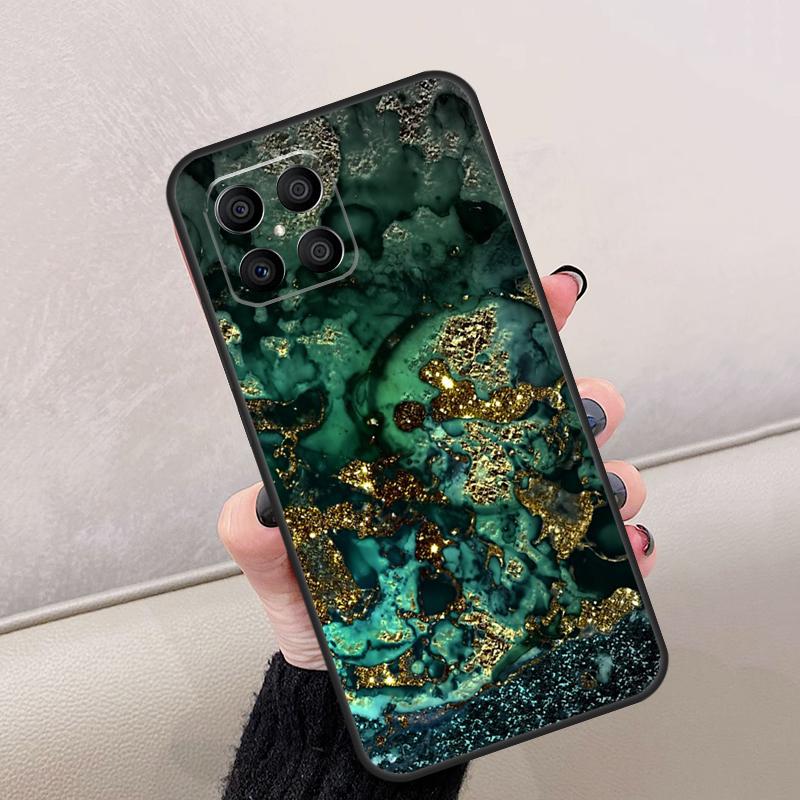 Teal Blue Gold Agate Marble For Honor Magic 8 Pro 6 7 Lite Case For Honor Win RT 400 200 50 70 90 X8c X8b X9a X9b X9c X9d