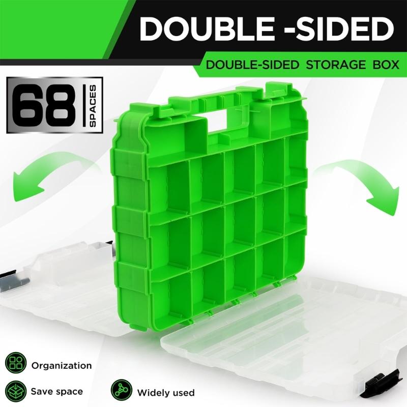 Transparent Plastic Tool Organizer Box Adjustable Compartment Secure Lock Ergonomic Handle for Hardware Accessories