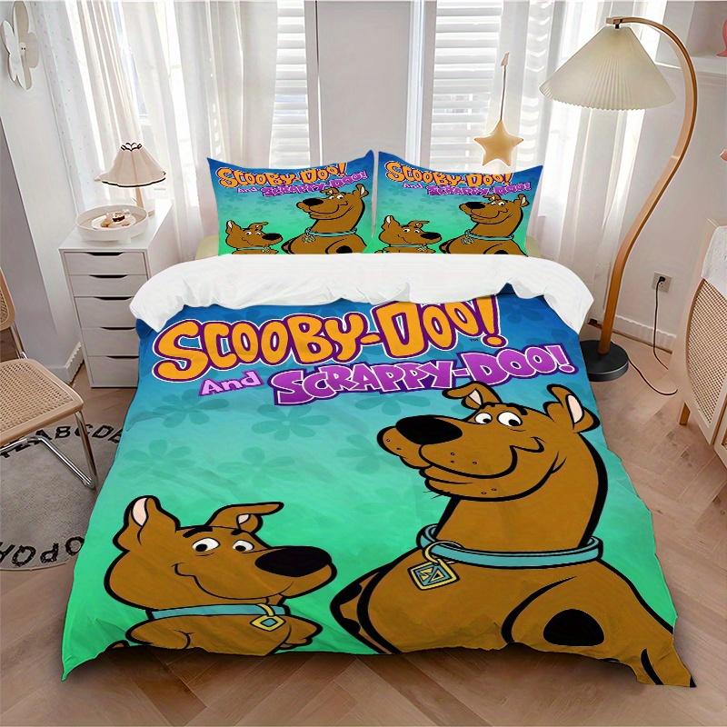 3dílná sada povlečení Scooby Doo Scrappy Doo, Obsahující 1 povlak na přikrývku a 2 povlaky na polštáře, Bez výplně, Měkké a pohodlné pro domácí ložnici F077