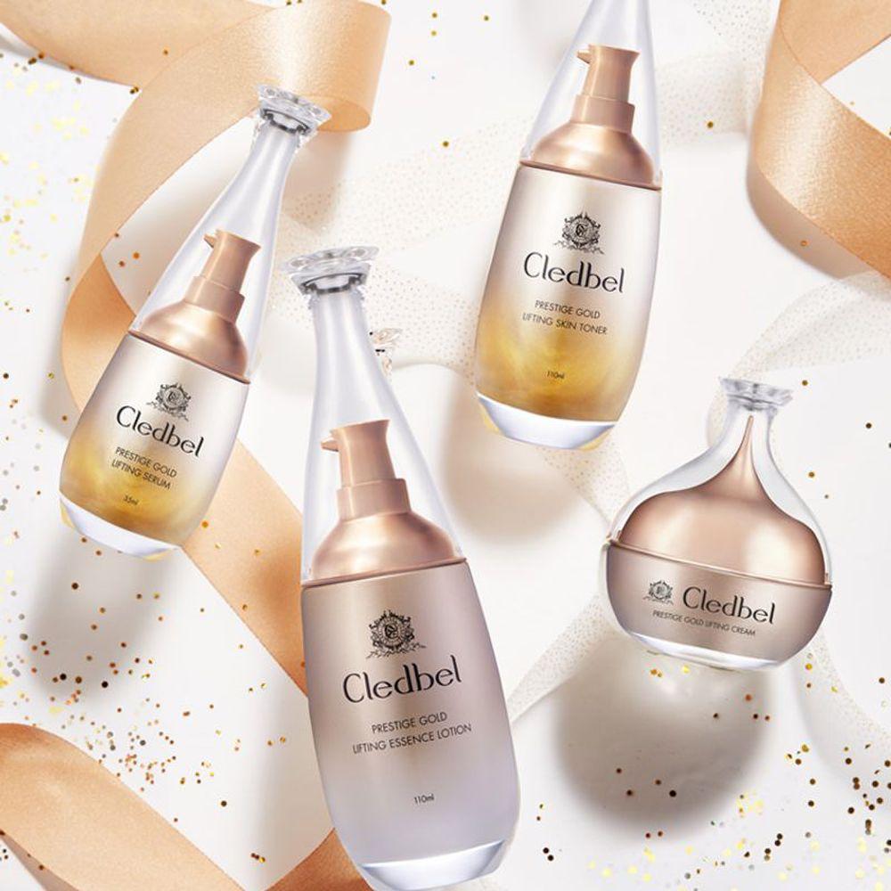 CLEDBEL Prestige Gold Lifting Basic 4-Piece Set 110ml+100ml+35ml+60ml+Shopping Bag