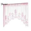 Retro Lace Curtain Half Curtain, Adjustable Lift Structure, Embroidery Floral Sheer Coffee Dustproof Window Screen Door