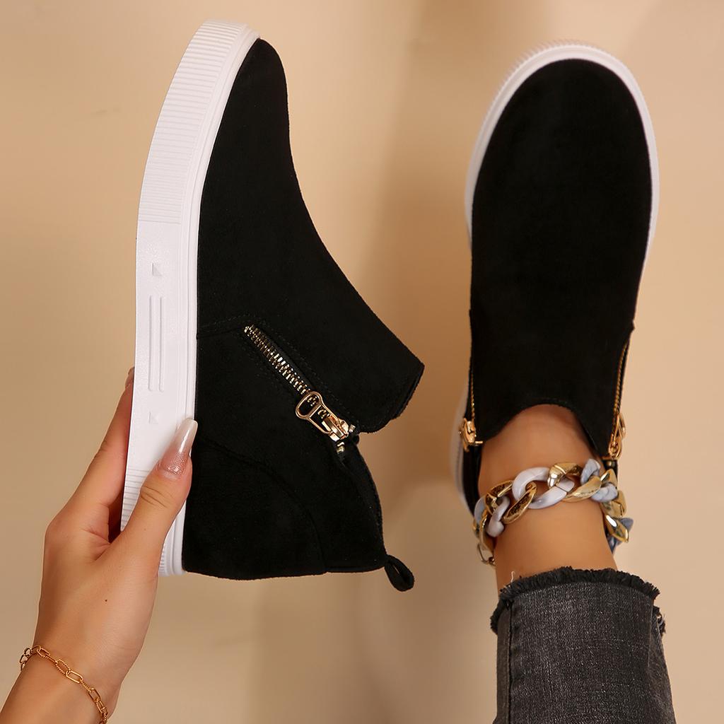 Fashion Winter Snow Boots Women Winter Comfortable Shoes Zip Warm Plush Cold Winter Fashion Shoes Flat Cotton Brand Ladies Ankle Boots