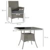 Five-Pieces Rattan Dining Set - Light Grey