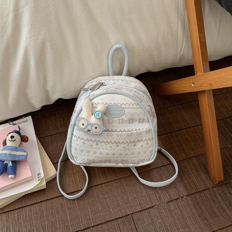 

Korean Style Cute Mini Backpack for Women Fashi Ins Trendy Sweet Shoulder Bag Comfortable and Versatile Texture Commuting Bag синий