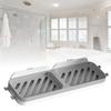 Soap Dish Tray Double Row Holder Bathroom Wall Mounted Non Punching Shower Laundry Soap Storage Drain Shelf White and