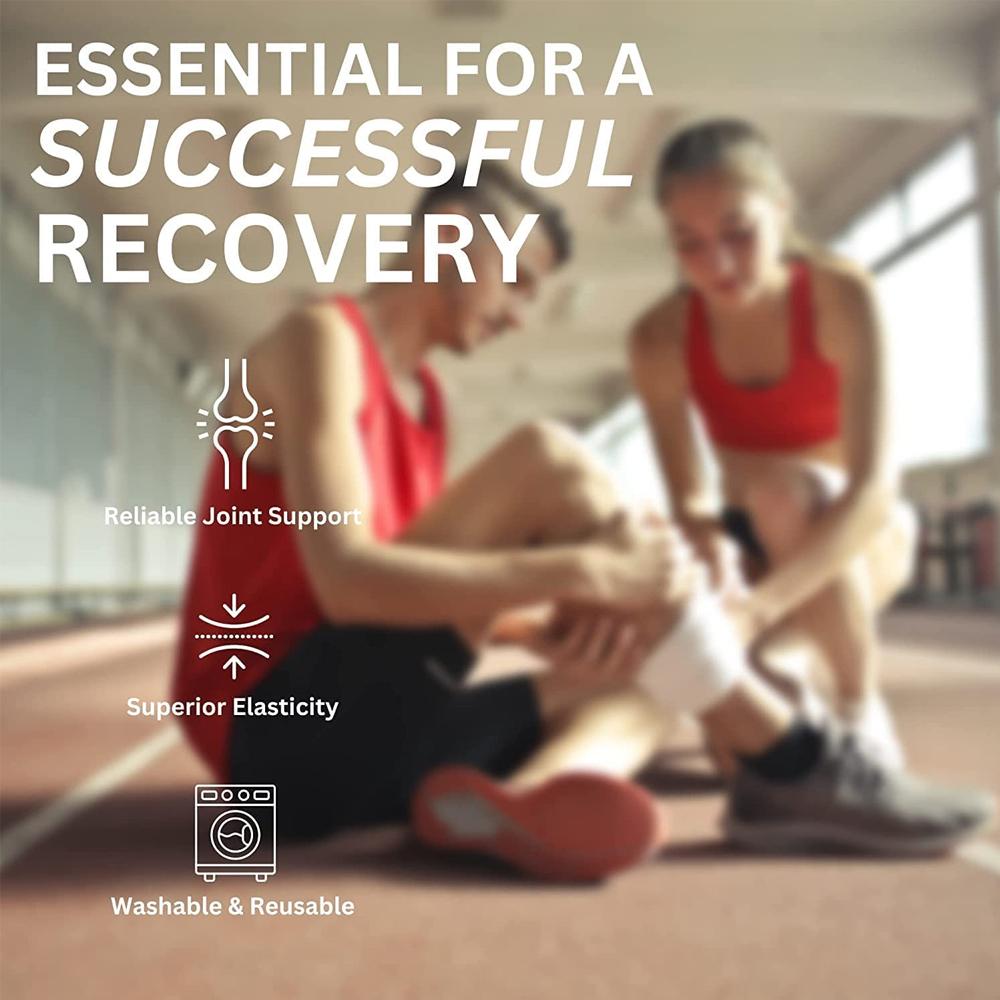 Elastic Bandage Wrap Cotton Latex Free Compression Bandage With Touch Closure For Sports Support First Aid