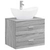 Bathroom Furniture Set Grey Sonoma Engineered Wood