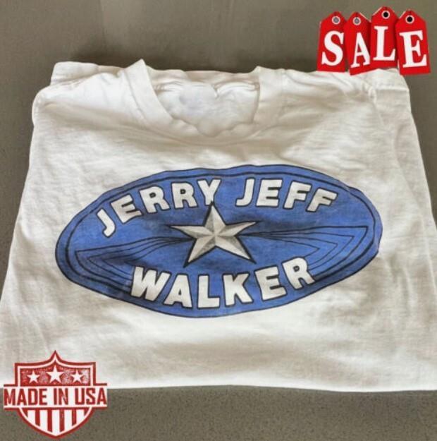 Nouveau T-shirt Rare Jerry Jeff Walker Années 80 Manches Courtes T-shirt Unisexe bon nouveau T-shirt