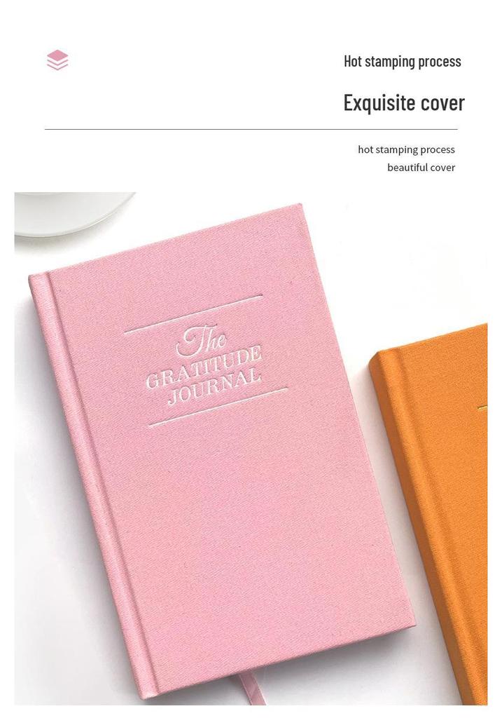 Japanese-Style A5 Gratitude Diary: 5-Minute Burlap Cover Notebook