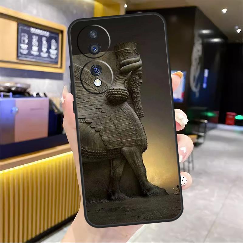 Assyrische Statue lamassu Kunst Voor Honor Magic 8 7 6 5 Lite Hoesje Voor Honor 200 400 Pro 50 70 90 X8c X8b X9a X9b X9c Win RT