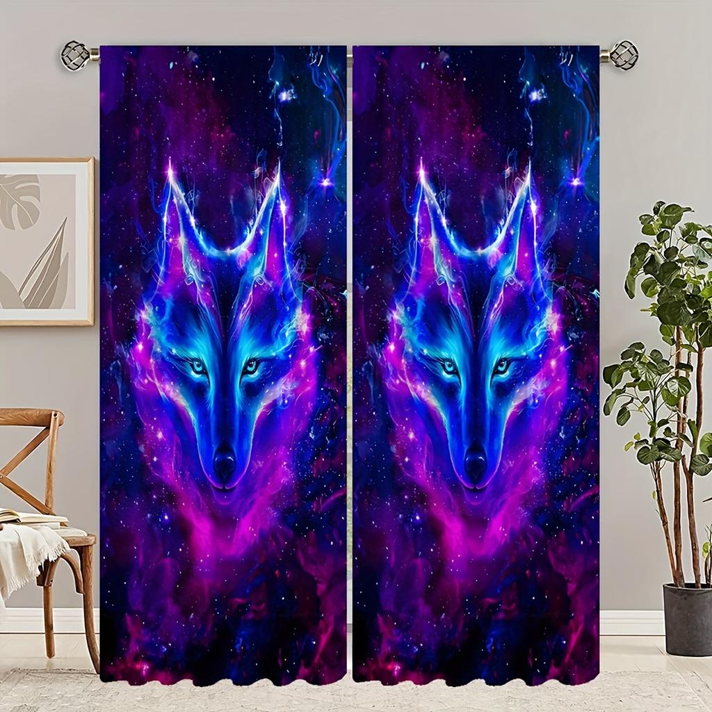 Dragon Wild Wolf Tiger Animal Window Curtains Blinds For Living Room Kid's Bedroom Bathroom Kicthen Office Door Home Decor2Pcs