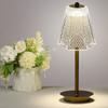 LED Cordless Table Lamp Touch Control Desk Lamp Crystal Metal Bedside Lamp 3 Light Colors