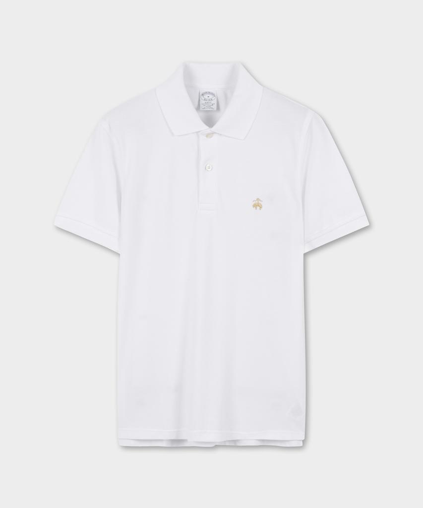 BROOKS BROTHERS Supima Pique Polo Shirt (White) (Bbntmm4371A)