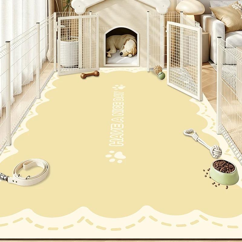 Cartoon Pet Rug Waterproof Urine-proof Scrubable Washable Rugs Cat Dog Kennel Fence Floor Mat Pvc Leather Mats Carpet Tapete