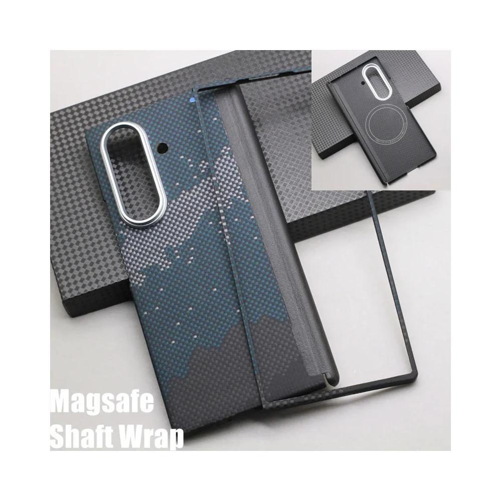 Business Sle Matt Hart Kevlar Aramid Kohlefaser Magnetische Handyhülle für Samsung Galaxy Z Fold 7 Magsafe Kabelloses Laden Stoßfest Schutzhülle