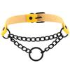 Black Gothic O Chain choker collar harajuku Punk Choker women girls black leather chocker emo Kawaii witch jewelry