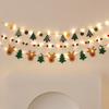 Christmas Balls Flag LED String Light DIY Pendant Handmade Decorated for Merry Christmas Hanging Home Flag Banner Xmas Pendant
