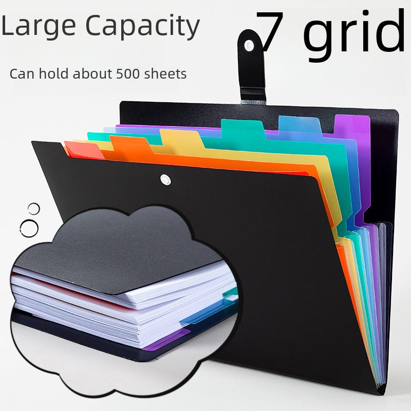 Multi-layer A4 Classification Folder with 7 Color Tabs for Student Test Papers