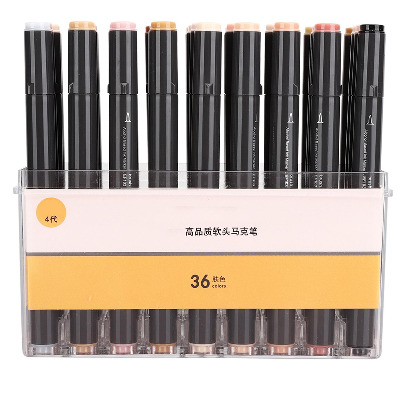 

36 Colors Dual Tip Markers Set Soft Hand Drawing Brush Pen Anime Comic Sketching Supplies Skin Tone