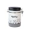 Creative ceramic sealed jar, large buckle with lid storage tank, round tea can, food and grains storage tank
