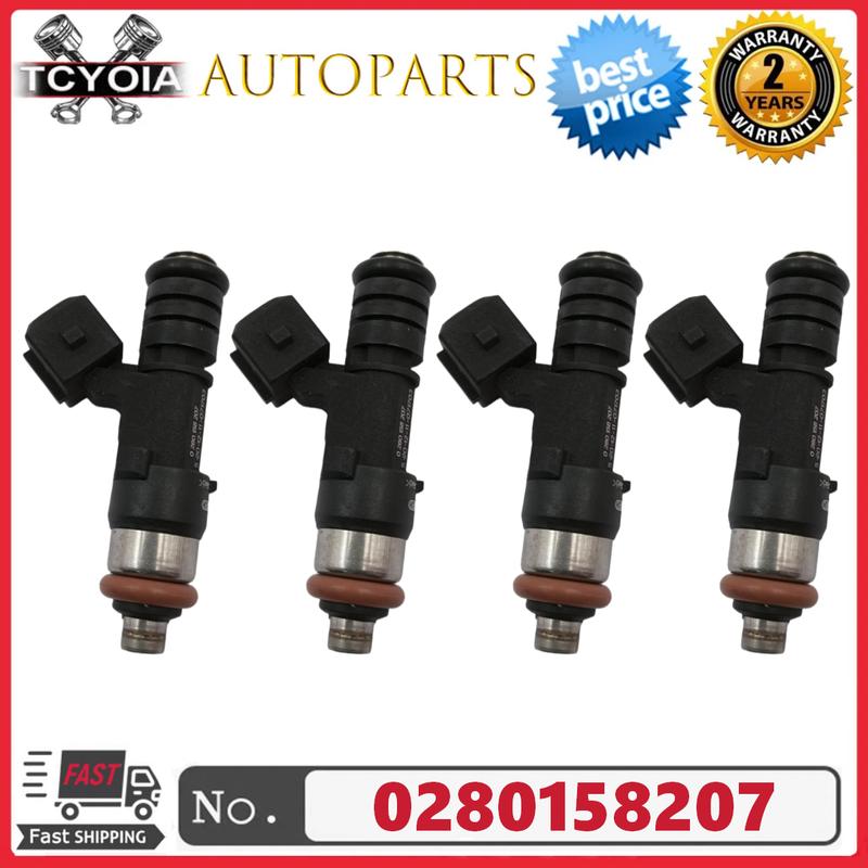 

4Pcs/lot Fuel Injectors 0280158207 8A6G-AA 8A6G9F593AA For Ford Focus mk3 2012-2018 1.6 Fiesta B-max C-max