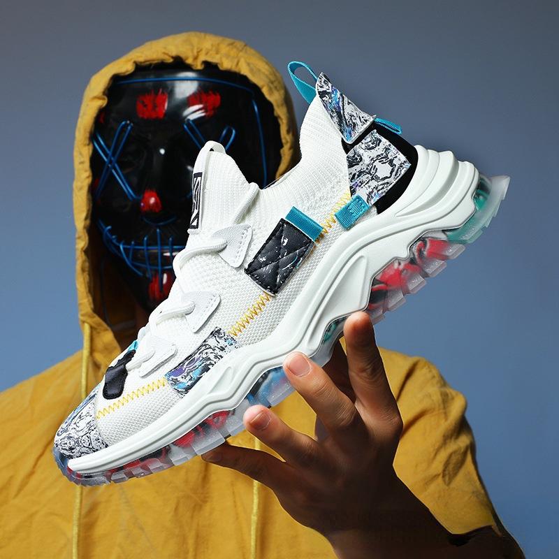 Fashion Shoes Men Sneakers Male Casual Breathable Shoes Luxury Shoes Trainer Race Shoes Fashion Loafers Sport Running Elastic Shoes