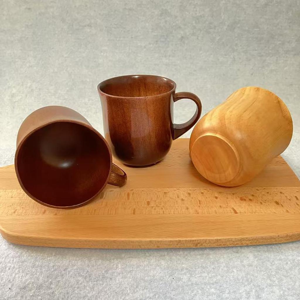 Stylish Coffee European Beech High Standard Daruma 250ml Perfect for Picnics and Outdoor Activities K-UNING Mug, Wood, Insulation, Finish,