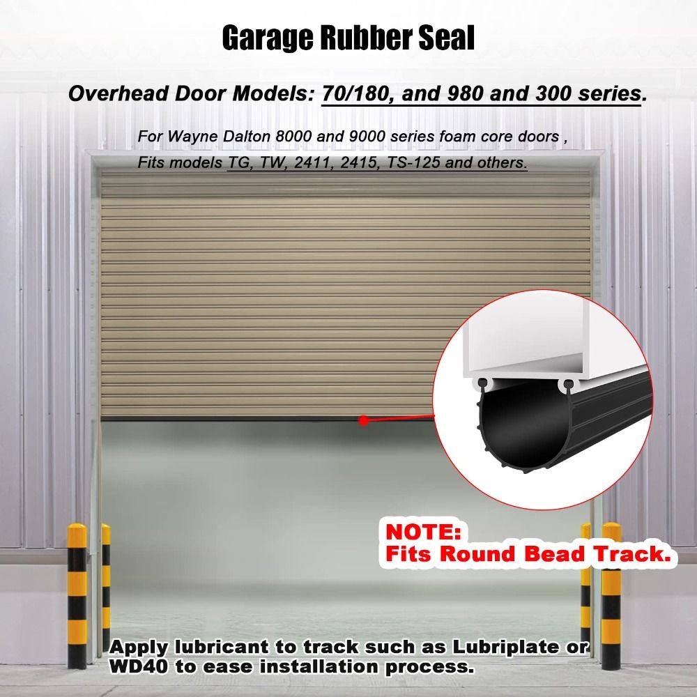 Non-deforming T Ends Sealing Strip U-Shape Replacement Seal Professional Garage Door Bottom Seal
