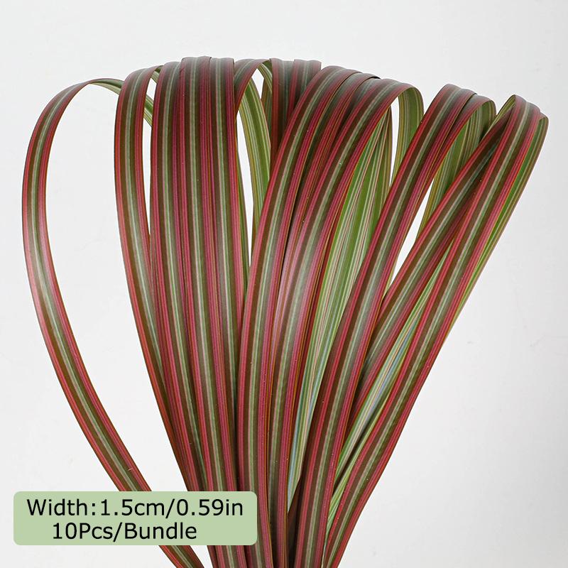 10 шт./пучок Пластиковая комната Плоские листья Природное украшение Композиция из живых цветов Имитация цветка Зеленый сгибающийся 1.5CM