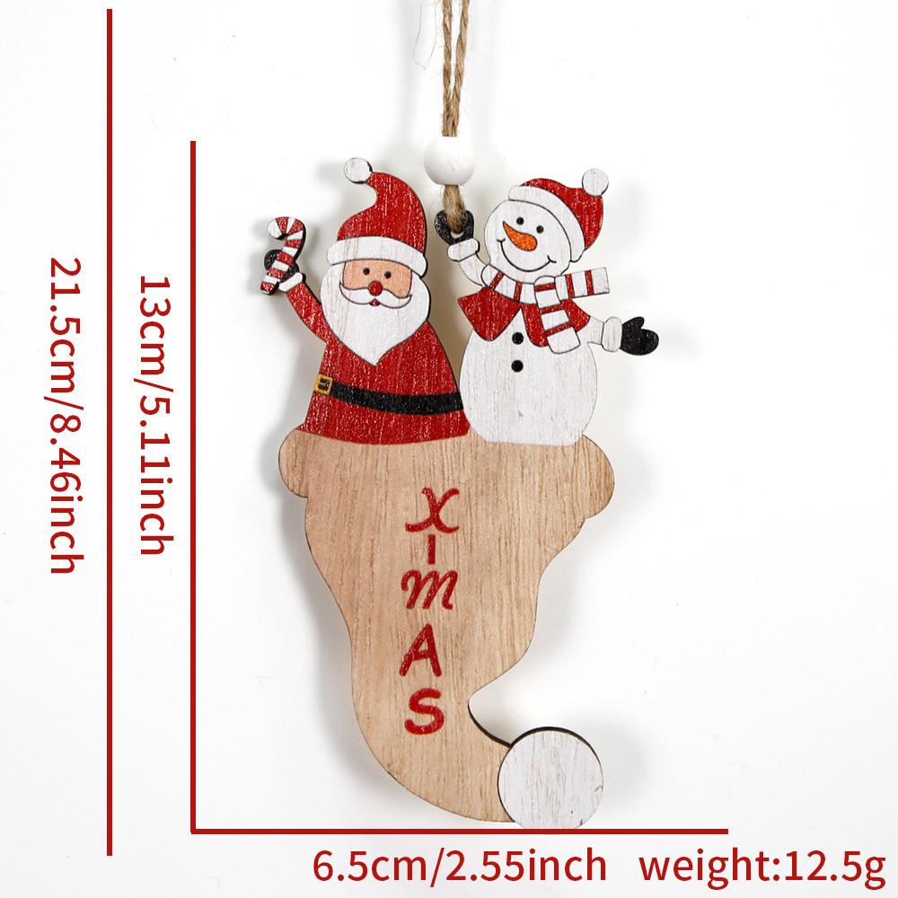 Playful Christmas Wooden Ornaments Featuring Santa And Snowman Hats For Joyous Celebrations Holiday