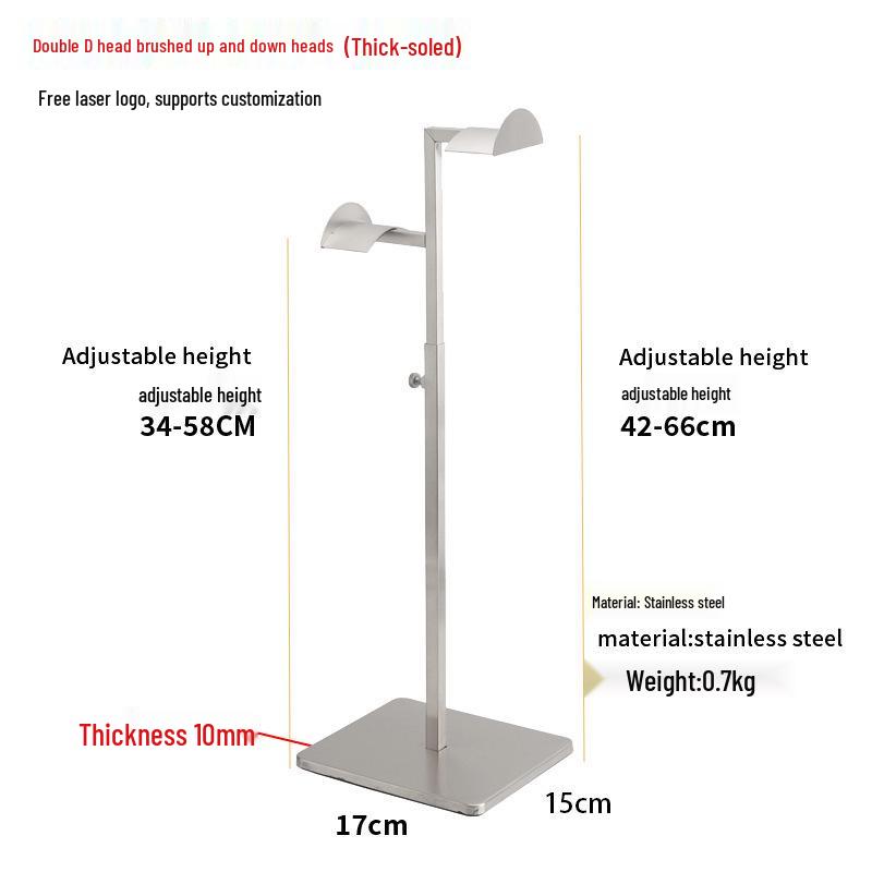 Adjustable Stainless Steel Handbag Display Stand with Gas Spring