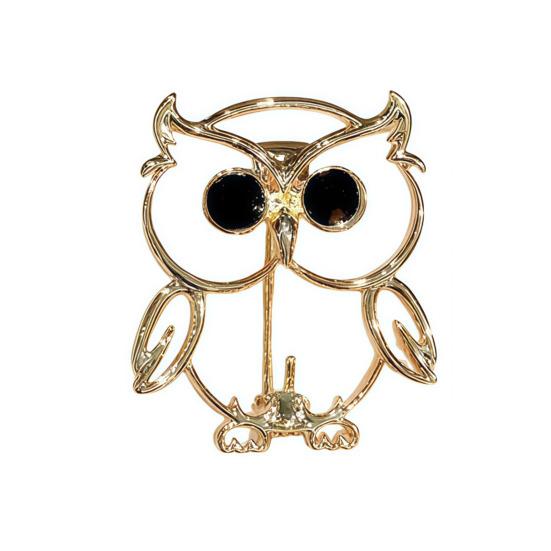 Owl Brooch Strong Pin Safe Anti-Lost High-Quality Alloy Durable Anti-Oxidation Hollow Cute Design Gold Silver Multifunctional Jewelry Accessories