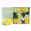 Soap Flowers Square Box, Yellow and Green