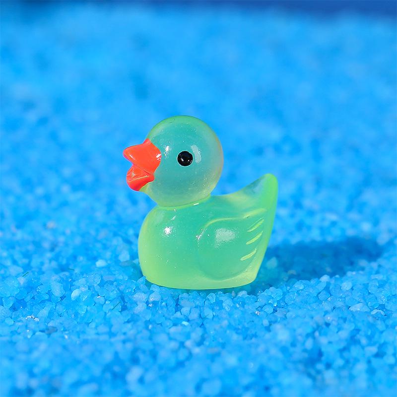 Glowing Luminous Duck Figurines - Colorful Resin Micro-Landscape Ornaments