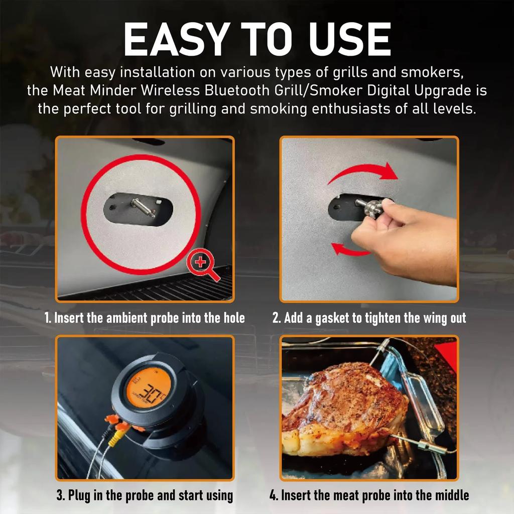 AT-02 Grill Termometru Inteligent Wireless pentru Carne pentru Cuptor BBQ Afumător Bucătărie Digital Bluetooth Barbecue Instrumente de Măsurare a Temperaturii