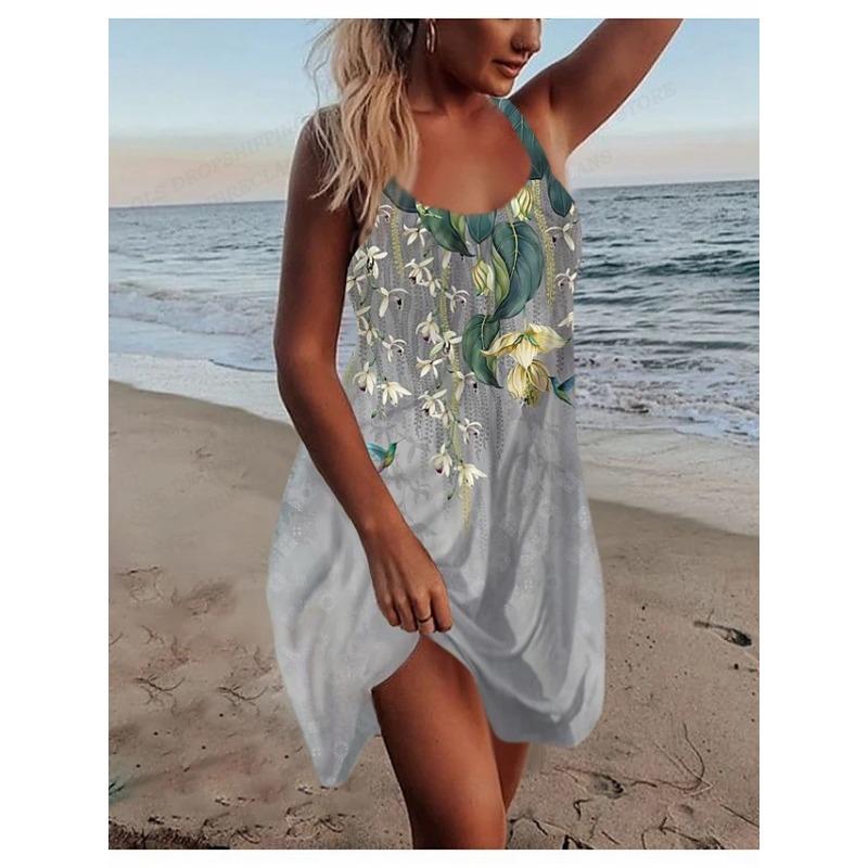 Yaz Kadın Elbise 2023 Moda İnce Askılı Elbiseler Parti Akşam Bohem Plaj Kelebek Elbise Midi Çiçekli Vestido Tatil