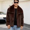 Cappotto in Eco-pelliccia Giacche Invernali da Uomo Antivento Peloso Lusso Collo a Revers Cappotti Giacca in Eco-pelliccia con Tasche Uomo Caldo Soffice Trench Giacche in Eco-pelliccia