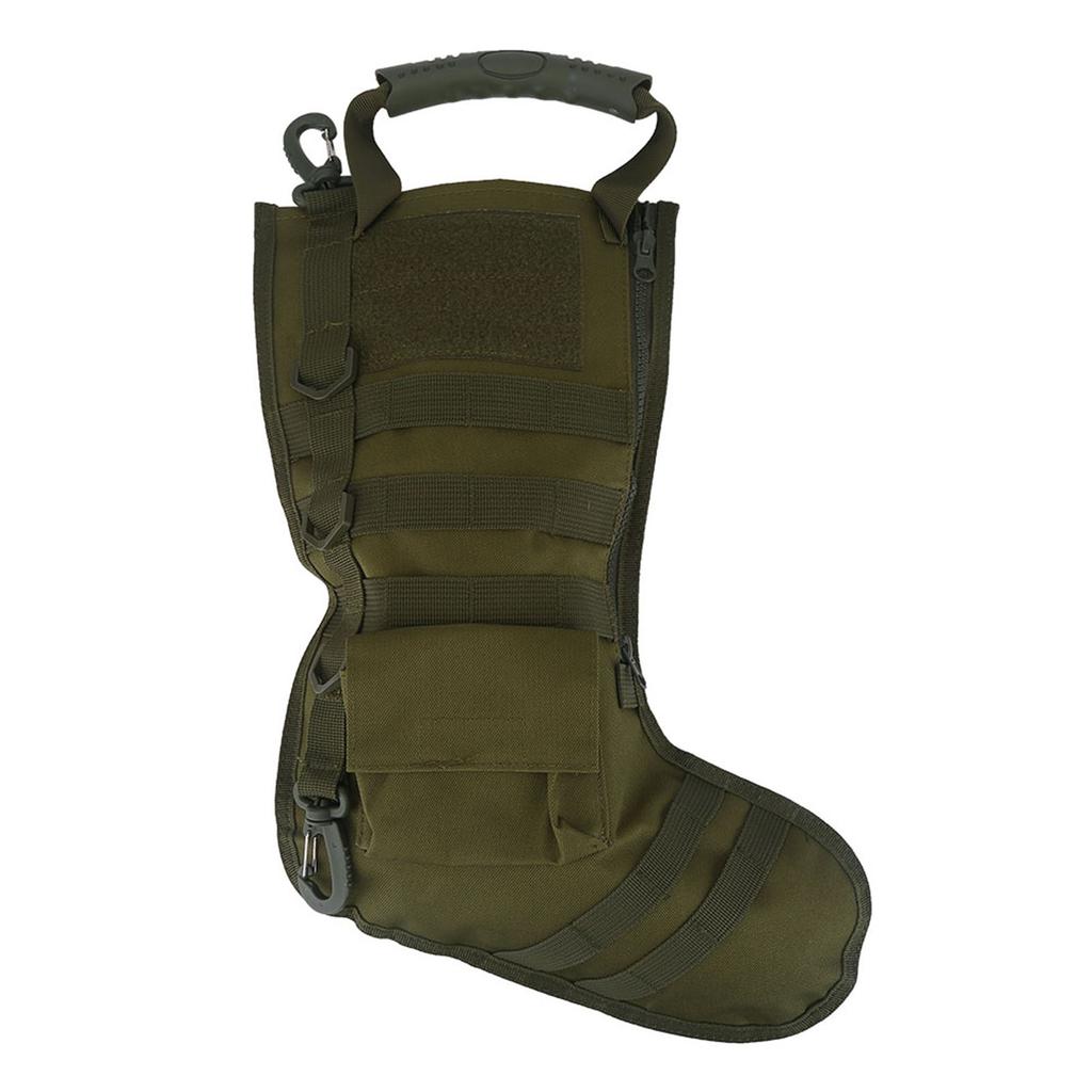 1PC Nylon Tactic Christmas Stocking Storage Bag Outdoor Military Accessory Pouch(Army Green)