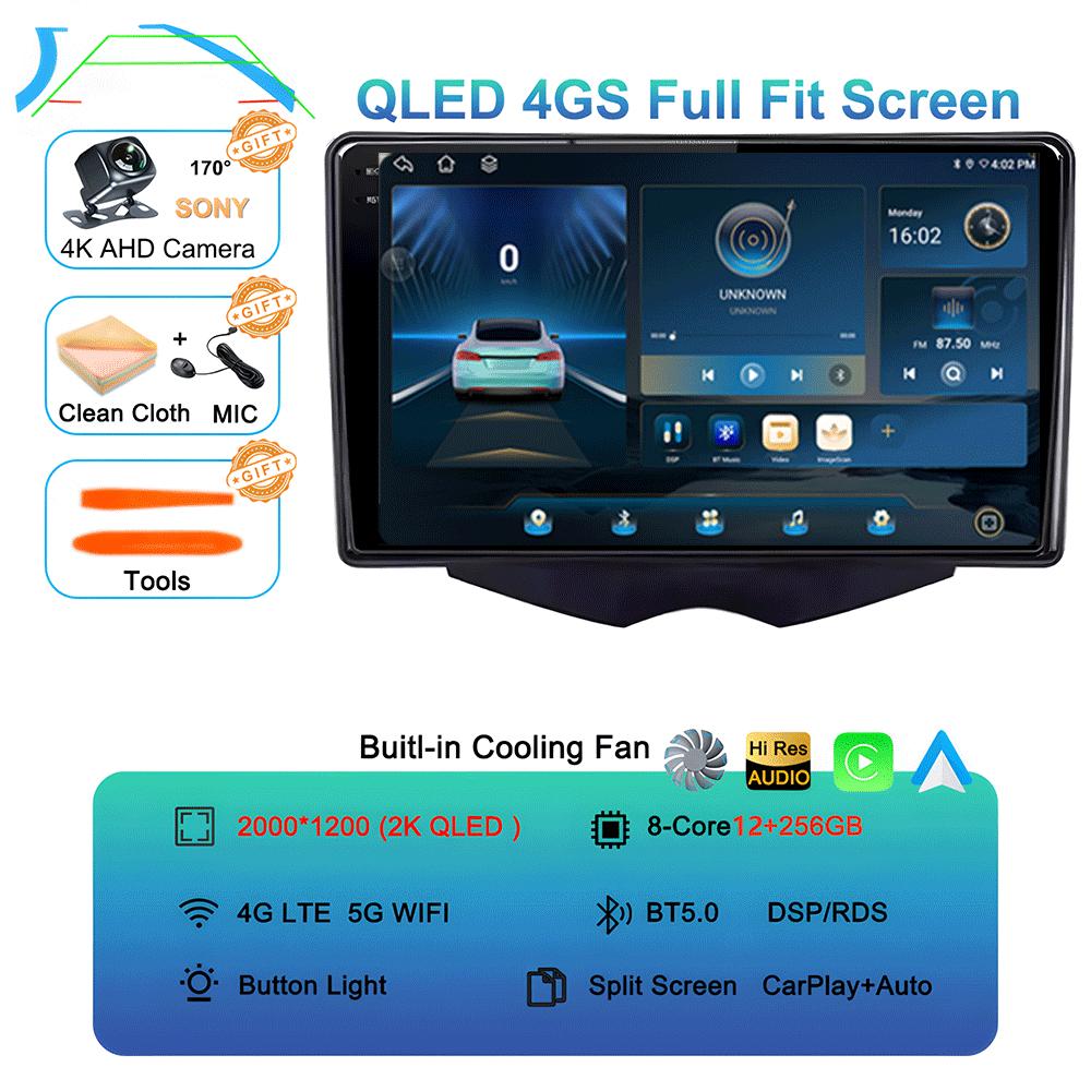 Car Radio Android 14 Carplay For Hyundai Veloster FS 2011 - 2017 Navigation Multimedia Player Stereo WiFi+4G BT DVD 360 Canera