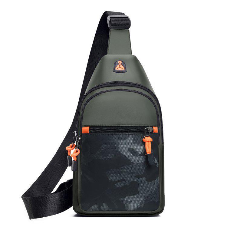 Men's Contrast Color Casual Messenger Chest Bag for Business 2024 - Stylish and Practical One-Shoulder Backpack.