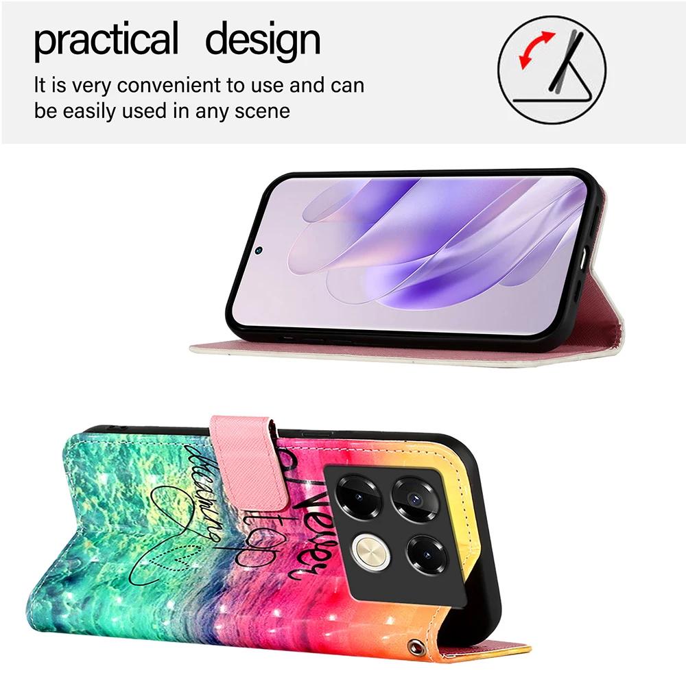 Leather Flip Case for Infinix Note 40 30 VIP 30I Hot 50 50i 40I 20 Play 20i Smart 9 Zero 30 X6851 X666 Book Wallet Phone Cover