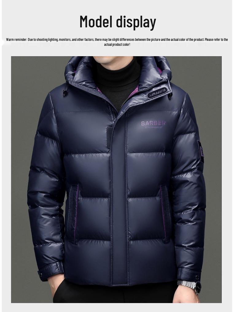 Men's 2025 High Fill 90 White Duck Down Jacket - Fashionable Thickened Winter Puffer for Middle Age