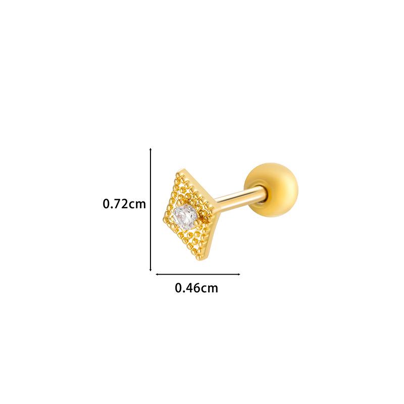 Cercei Henson Cupru Zirconiu Floare Geometrică Oțel Inoxidabil Studs Piercing Cartilaj